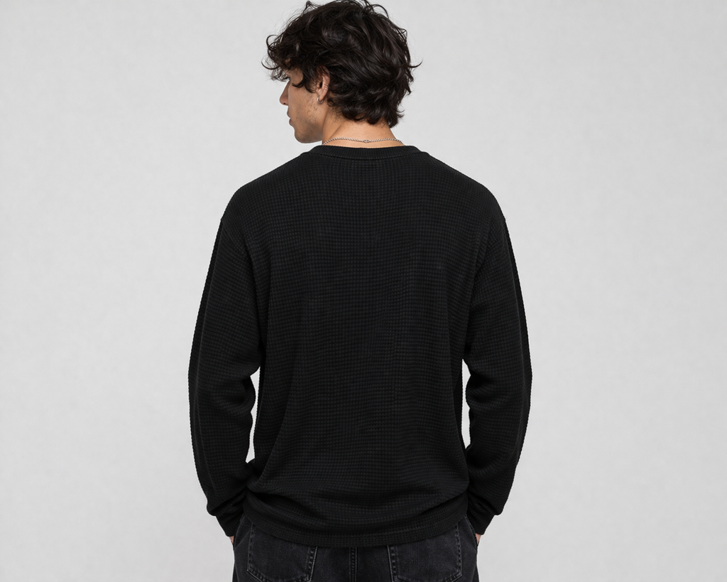 Rust Waffle Knit Oversized Tee – Premium Textured Streetwear